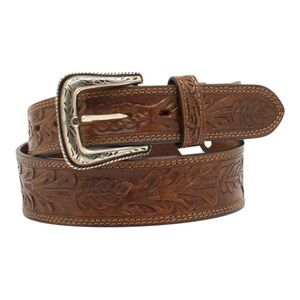 NOCONA Belt Company Men’s Tooled Floral Brown Leather Belt NEW Sz 34